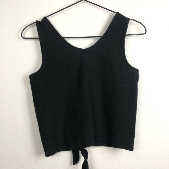 Madewell Texture & Thread Tie Front Tank Top Black - Picture 7 of 8